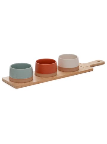 Homla 4-delige serveerset grijs/transparant/beige - (L)48 x (B)12 cm