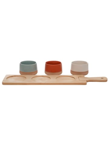 Homla 4tlg. Servierset in Grau/ Terrakotta/ Beige - (L)48 x (B)12 cm