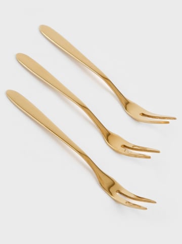 Homla 3er-Set: Vorlegegabel ''Stilo'' in Gold - (L)13 cm