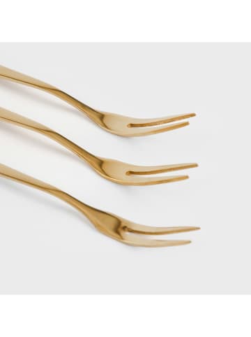 Homla 3-delige set: voorgerechtvorken "Stilo" goudkleurig - (L)13 cm