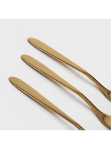 Homla 3-delige set: voorgerechtvorken "Stilo" goudkleurig - (L)13 cm
