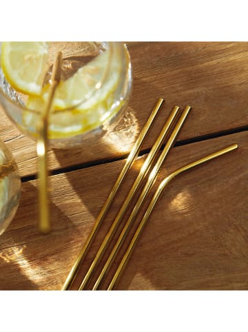 Homla 6er-Set: Strohhalme ''Rijo'' in Gold - (L)22 cm