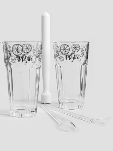 Homla 5-częściowy zestaw "Mojito" w kolorze czarno-białym do koktajli