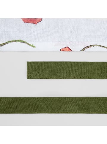 Homla Schort "Meadow Flowers" wit/rood/groen - (L)80 x (B)60 cm