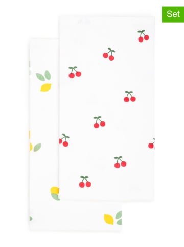 Homla 2er-Set: Geschirrtücher ''Cherrine'' in Weiß/ Bunt - (L)65 x (B)45 cm