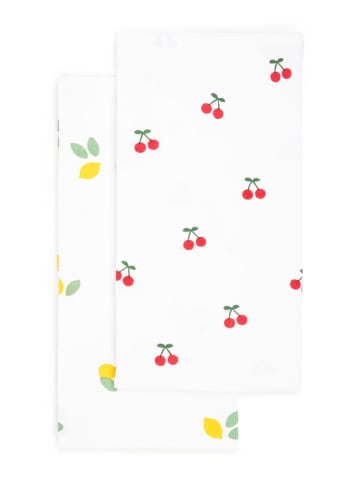 Homla 2er-Set: Geschirrtücher ''Cherrine'' in Weiß/ Bunt - (L)65 x (B)45 cm
