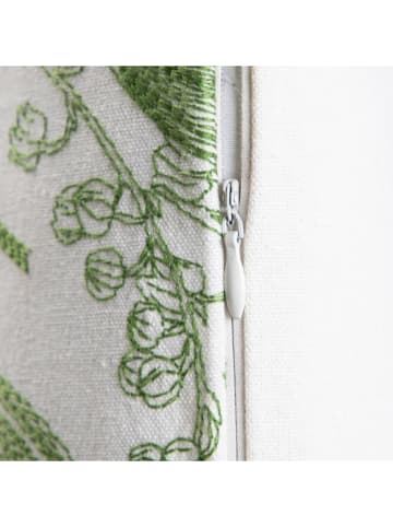 Homla Kissenhülle in Weiß/ Grün - (L)45 x (B)45 cm