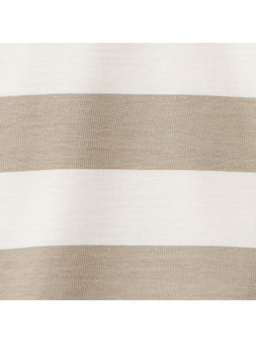 Benetton Poloshirt in Beige/ Weiß