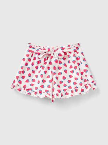 Benetton Shorts in Weiß/ Rot