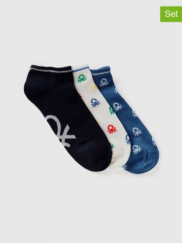 Benetton 3-delige set: sokken blauw/wit