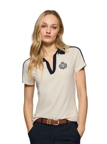 Polo Club Poloshirt in Creme/ Schwarz