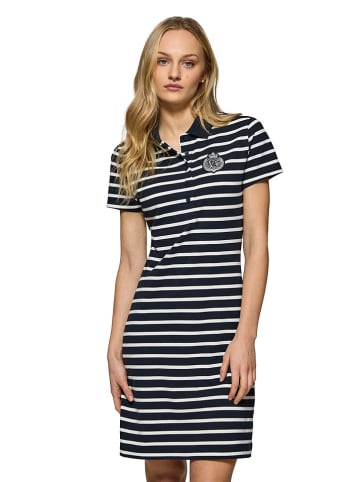 Polo Club Polokleid in Dunkelblau/ Weiß