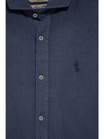 Polo Club Lniana koszula - Slim fit - w kolorze granatowym