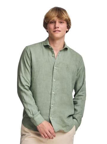 Polo Club Leinenhemd - Slim fit - in Grün