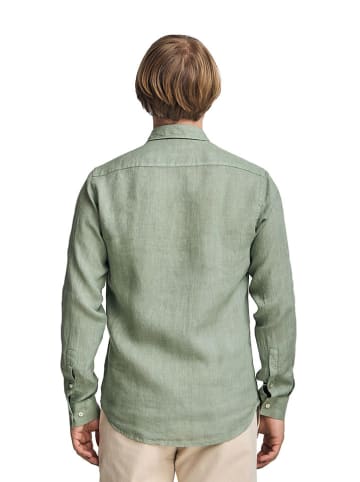 Polo Club Leinenhemd - Slim fit - in Grün