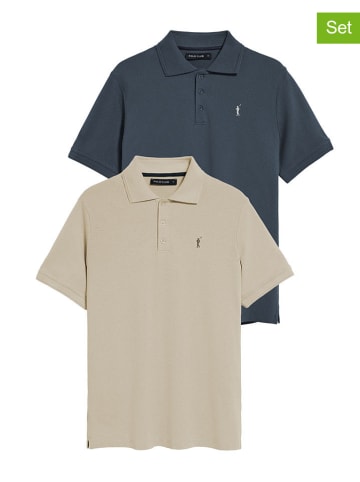 Polo Club 2-delige set: poloshirts - regular fit - beige/grijs