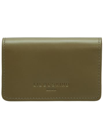LIEBESKIND BERLIN Skórzany portfel "Cardie" w kolorze khaki - 11 x 7,5 x 2,5 cm
