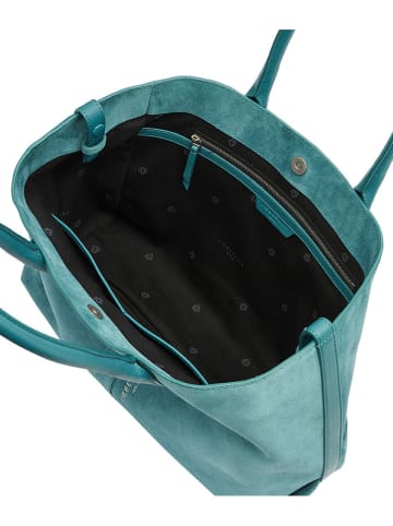 LIEBESKIND BERLIN Leder-Schultertasche "Chelsea" in Petrol - (B)36 x (H)28 x (T)15 cm