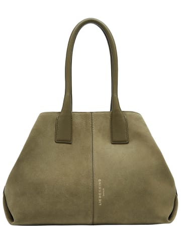 LIEBESKIND BERLIN Leder-Schultertasche "Chelsea" in Khaki - (B)36 x (H)28 x (T)15 cm