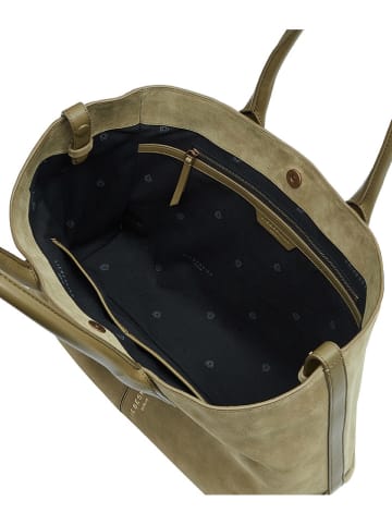LIEBESKIND BERLIN Leder-Schultertasche "Chelsea" in Khaki - (B)36 x (H)28 x (T)15 cm