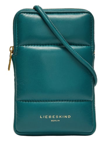LIEBESKIND BERLIN Leder-Handytasche in Petrol - (B)11 x (H)18 x (T)1,5 cm