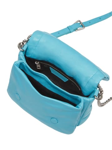 LIEBESKIND BERLIN Leren schoudertas lichtblauw - (B)21 x (H)14 x (D)6 cm