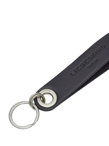 LIEBESKIND BERLIN Leder-Schlüsselring in Dunkelblau - (L)13 cm