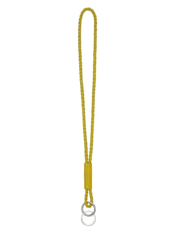 LIEBESKIND BERLIN Skórzany brelok "Lola" w kolorze żółtym - dł. 7 cm