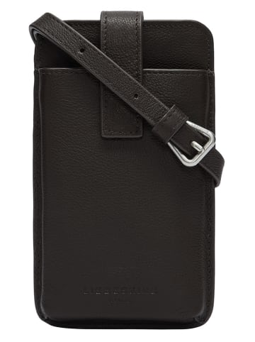 LIEBESKIND BERLIN Leder-Handytasche in Dunkelbraun - (B)10 x (H)18 x (T)2,5 cm