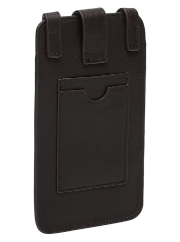 LIEBESKIND BERLIN Leren smartphonetas donkerbruin - (B)10 x (H)18 x (D)2,5 cm