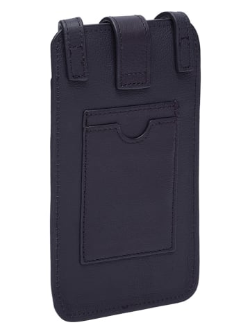 LIEBESKIND BERLIN Skórzana torebka w kolorze granatowym na telefon  - 10 x 18 x 2,5 cm