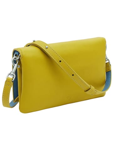 LIEBESKIND BERLIN Leren schoudertas geel - (B)22 x (H)13,5 x (D)2 cm
