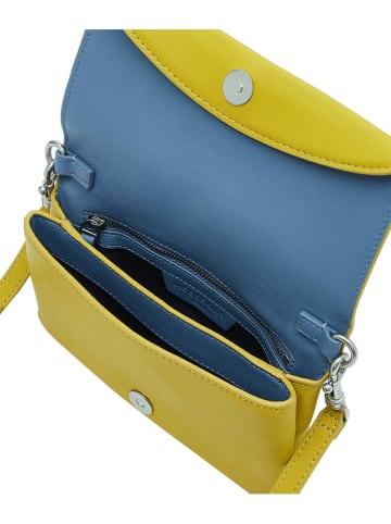 LIEBESKIND BERLIN Leren schoudertas geel - (B)22 x (H)13,5 x (D)2 cm