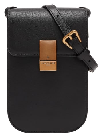 LIEBESKIND BERLIN Leder-Handytasche in Schwarz - (B)11 x (H)19 x (T)2 cm