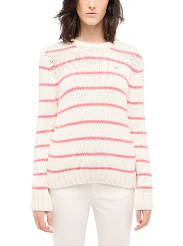 Mustang Pullover in Creme/ Rosa