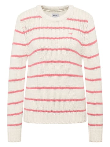 Mustang Pullover in Creme/ Rosa
