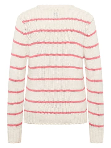 Mustang Sweter w kolorze kremowo-jasnoróżowym
