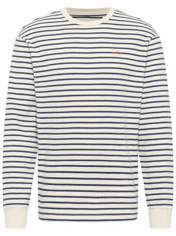Mustang Longsleeve donkerblauw/crème