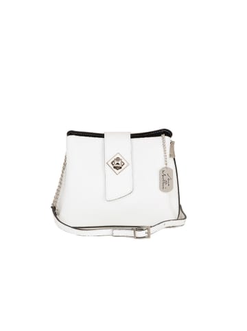 Anna Morellini Leren schoudertas "Elianna" wit - (B)22 x (H)19 x (D)10 cm