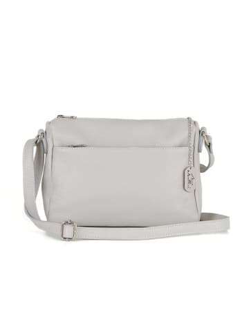 Anna Morellini Leder-Umhängetasche "Orlanda" in Beige - (B)29 x (H)23 x (T)12 cm