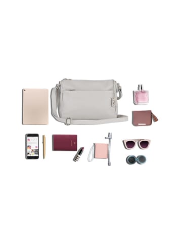Anna Morellini Leder-Umhängetasche "Orlanda" in Beige - (B)29 x (H)23 x (T)12 cm