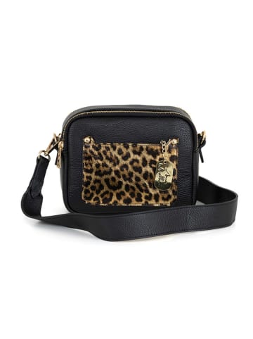 Anna Morellini Leder-Umhängetasche "Aldina" in Schwarz - (B)22 x (H)18 x (T)11 cm