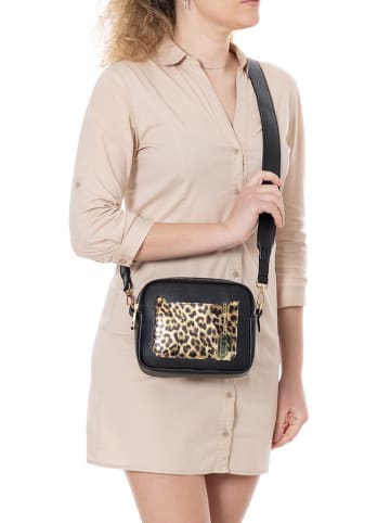 Anna Morellini Leder-Umhängetasche "Aldina" in Schwarz - (B)22 x (H)18 x (T)11 cm