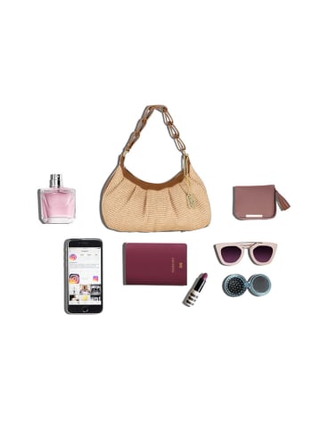 Anna Morellini Henkeltasche "Santina" in Beige - (B)20 x (H)17 x (T)8 cm