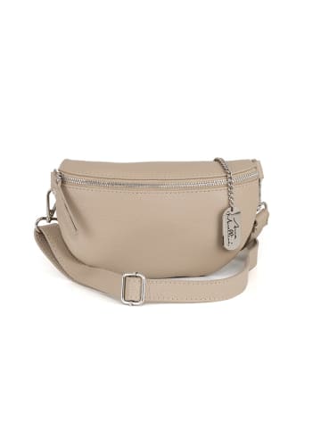 Anna Morellini Leder-Brustbeutel "Agnese" in Beige - (B)23 x (H)15 x (T)1 cm