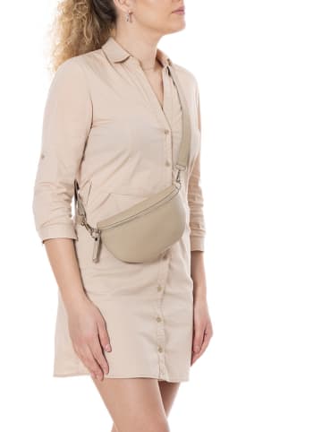 Anna Morellini Leder-Brustbeutel "Agnese" in Beige - (B)23 x (H)15 x (T)1 cm