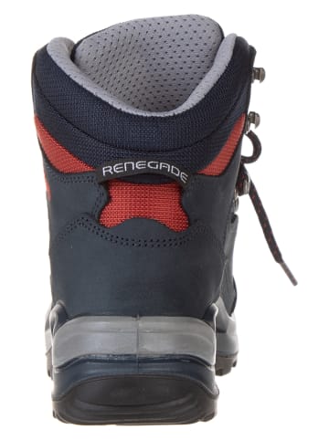 LOWA Leder-Wanderboots "Renegade GTX MID" in Dunkelblau/ Rot