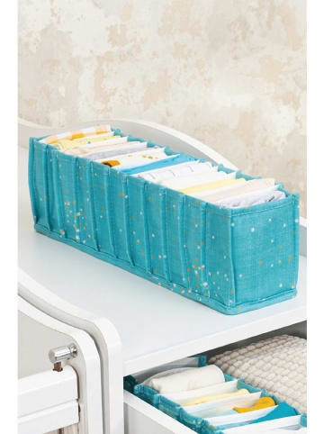 Colourful Cotton Opbergmand turquoise - (B)41 x (H)12 x (D)11 cm