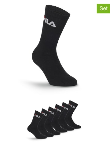 Fila 6-delige set: tennissokken zwart