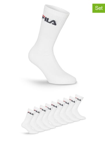 Fila 9-delige set: tennissokken wit